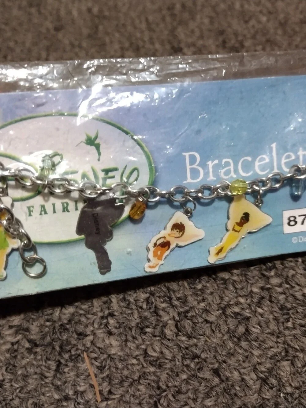 Disney Fairies Silver Charm Bracelet with Yellow & Green Accents